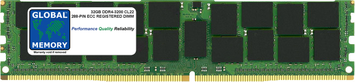 32GB DDR4 3200MHz PC4-25600 288-PIN ECC REGISTERED DIMM (RDIMM) MEMORY RAM FOR DELL SERVERS/WORKSTATIONS (2 RANK CHIPKILL)